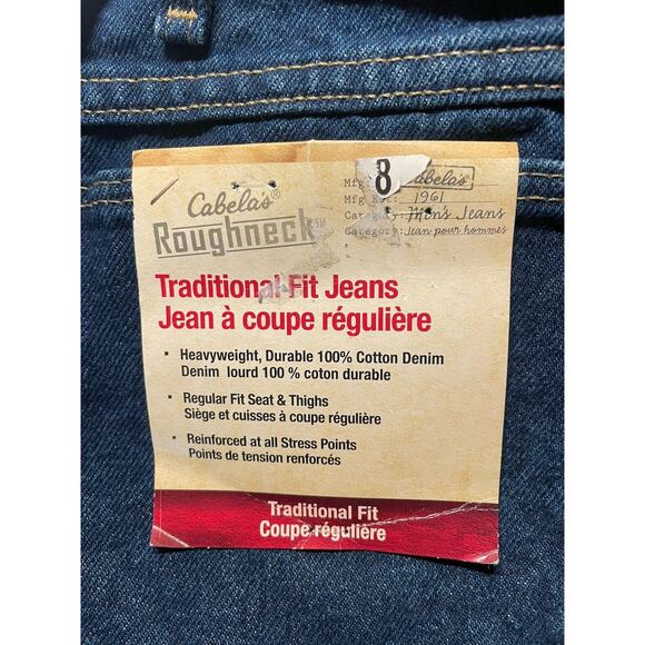 Cabela's Roughneck Jeans Men's 46x36 Blue Traditional Fit Work Pants Denim NWT - Picture 4 of 7